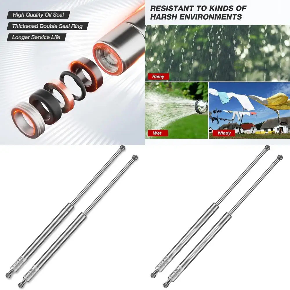 Пара из 20 газовых стоек из нержавеющей стали объемом 150 фунтов для люков лодок, кроватей на колесах, кемперов, кроватей для грузовиков, крышек Tonneau и крышек коробок
Пара из 20 газовых стоек из нержавеющей стали объемом 150 фунтов для люков лодок, кроватей на колесах, кемперов, кроватей для грузовиков, крышек Tonneau и крышек коробок