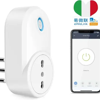 EWelink Smart Socket Italy 16A/20A Wifi Smart Plug With Power Monitoring EWelink APP Remote Control Google Assistant Alexa