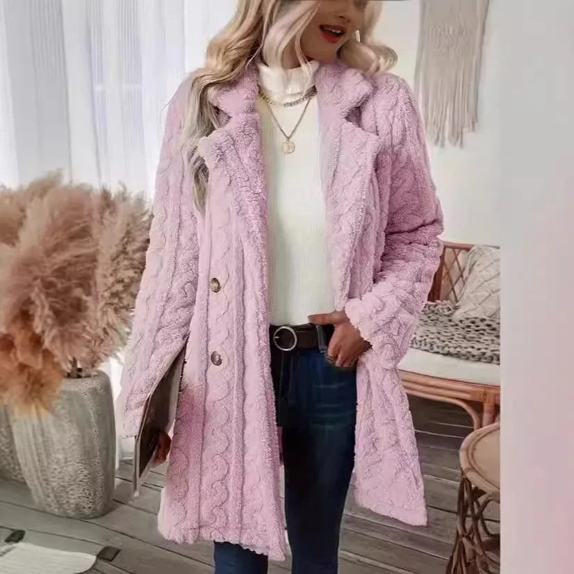 Women's new plush coat, comfortable, casual, warm, suit collar, double breasted fur coat
Women's new plush coat, comfortable, casual, warm, suit collar, double breasted fur coat