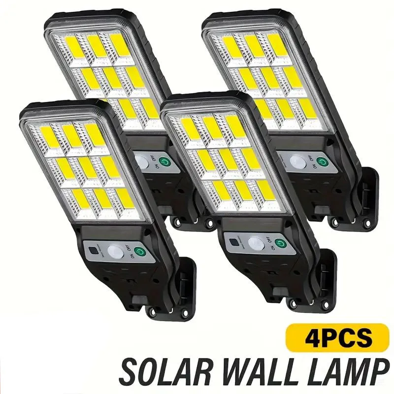 4PCS Solar Wall Light with Motion Sensor 108COB Outdoor 3 Modes for Terrace Garden Fence Pavilion and Terrace
4PCS Solar Wall Light with Motion Sensor 108COB Outdoor 3 Modes for Terrace Garden Fence Pavilion and Terrace