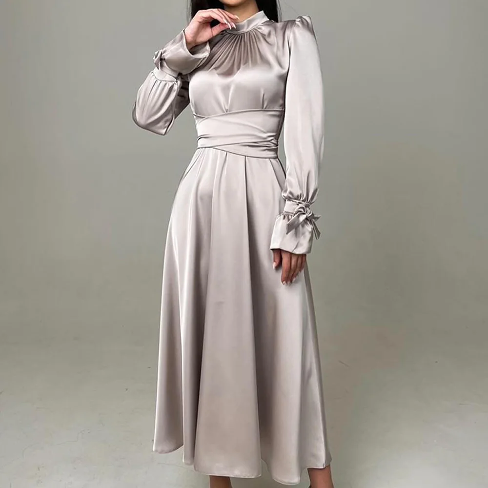 CustomizedHigh Collar Straight Satin Long Sleeves Floor Length Sweep Train Solid Color Elegant Party Dresses Woman Special Occa
CustomizedHigh Collar Straight Satin Long Sleeves Floor Length Sweep Train Solid Color Elegant Party Dresses Woman Special Occa