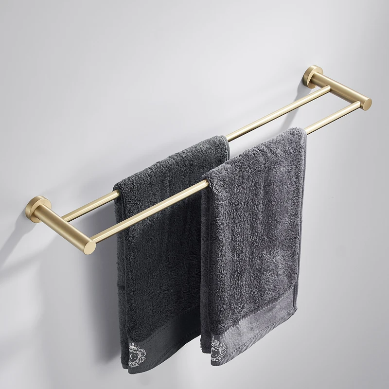 Nordic all-copper towel bar, bathroom brass brushed gold rack, single and double rod rack, no punching, customizable length
Nordic all-copper towel bar, bathroom brass brushed gold rack, single and double rod rack, no punching, customizable length