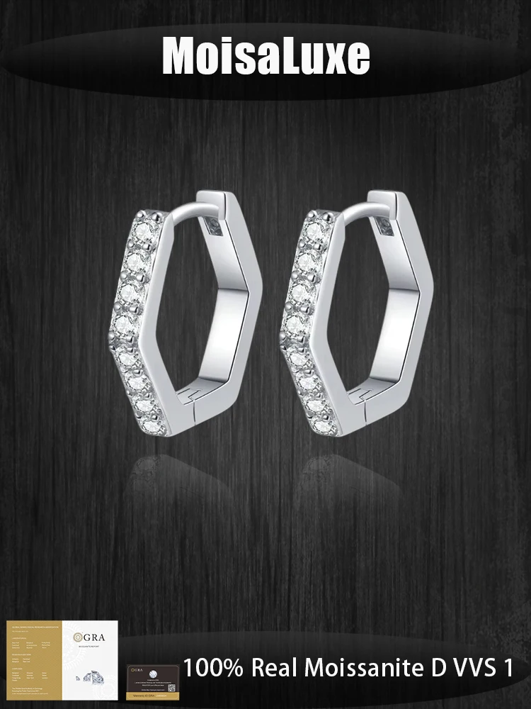 MoisaLuxe Official Store 925 sterling silver Women's Hexagonal Stud Light luxury Moissanite Earrings is suitable for daily wear
MoisaLuxe Official Store 925 sterling silver Women's Hexagonal Stud Light luxury Moissanite Earrings is suitable for daily wear