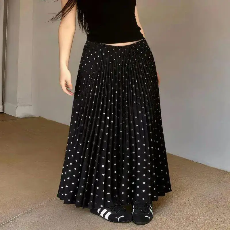 Black Polka Dot Print Halter Neck Dress Women's Spring Vintage High Waist Slimming Long Skirt Korean Style Straight Cut
Black Polka Dot Print Halter Neck Dress Women's Spring Vintage High Waist Slimming Long Skirt Korean Style Straight Cut