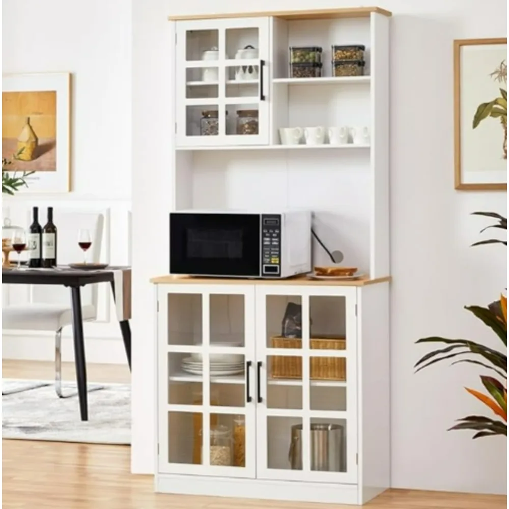 Kitchen cabinets.Kitchen Pantry Storage Cabinet with Hutch,72'' Freestanding Buffet Cupboard with Large Countertop & Glass Doors
Kitchen cabinets.Kitchen Pantry Storage Cabinet with Hutch,72'' Freestanding Buffet Cupboard with Large Countertop & Glass Doors