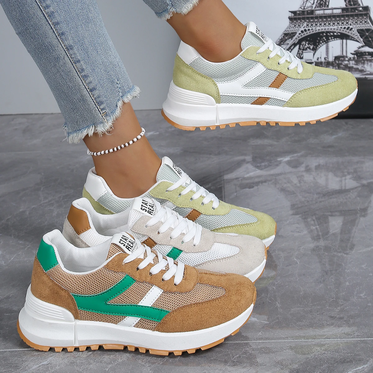 2026 New Women's Thick-soled Non-slip Comfortable Large Size Sports Shoes Spring Autumn Casual Breathable Low-top Sports Shoes
2026 New Women's Thick-soled Non-slip Comfortable Large Size Sports Shoes Spring Autumn Casual Breathable Low-top Sports Shoes