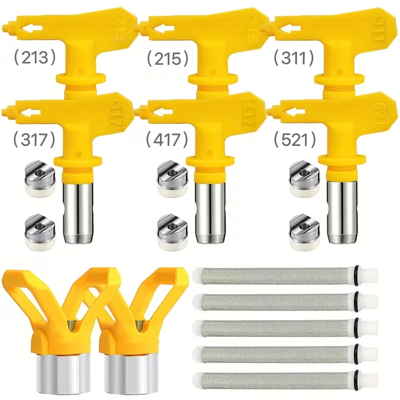 Eizoulyn Yellow Multiple Models Airless Spray Gun Nozzle Tip 3600psi Airless Tips 213 215 311 317 417 521 for Paint Sprayer
Eizoulyn Yellow Multiple Models Airless Spray Gun Nozzle Tip 3600psi Airless Tips 213 215 311 317 417 521 for Paint Sprayer