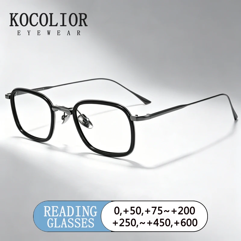 KOCOLIOR High Quality Brand Design Reading Glasses For Men Anti Blue Light Photochromic Vintage Titanium Square Frame Eyewear
KOCOLIOR High Quality Brand Design Reading Glasses For Men Anti Blue Light Photochromic Vintage Titanium Square Frame Eyewear