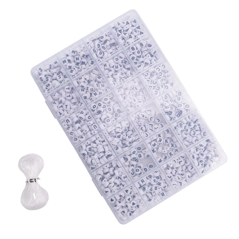 NEW-2400Pcs Letter Beads Sorted Alphabet Beads White Letter Bead Kit Round Letter Beads For Jewelry Making With Plastic Box
NEW-2400Pcs Letter Beads Sorted Alphabet Beads White Letter Bead Kit Round Letter Beads For Jewelry Making With Plastic Box