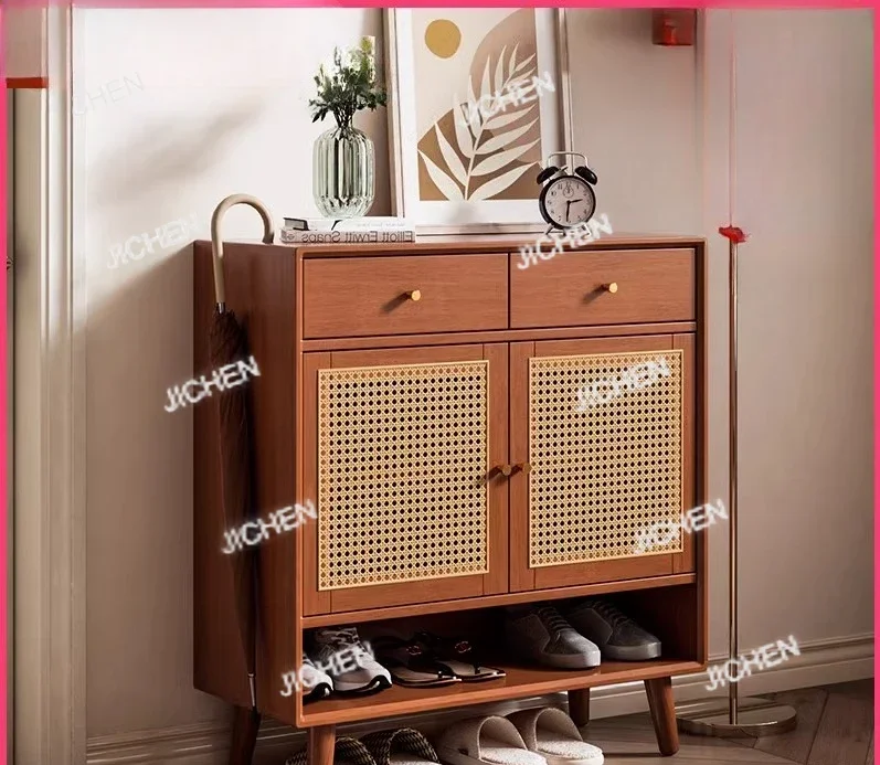 JCT Solid Wood Rattan Shoe Cabinet, Simple And Modern Home Entrance, Large-capacity Japanese Storage Entrance Foyer Cabinet
JCT Solid Wood Rattan Shoe Cabinet, Simple And Modern Home Entrance, Large-capacity Japanese Storage Entrance Foyer Cabinet