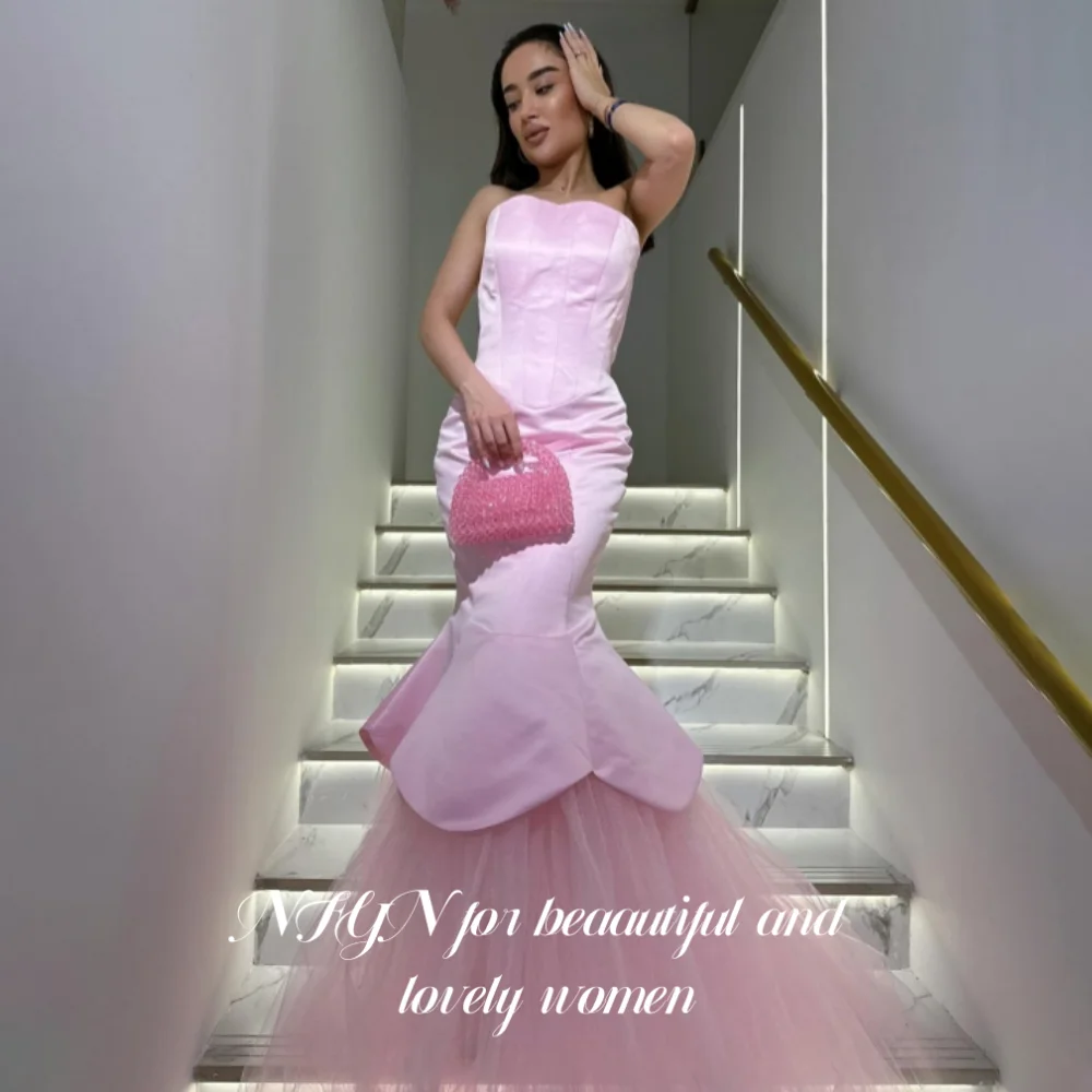NFYN Pink Elegant Formal Gown Backless Sleeveless Prom Dress with Back Strap Satin Mermaid Evening Dresses for Woman Customized
NFYN Pink Elegant Formal Gown Backless Sleeveless Prom Dress with Back Strap Satin Mermaid Evening Dresses for Woman Customized