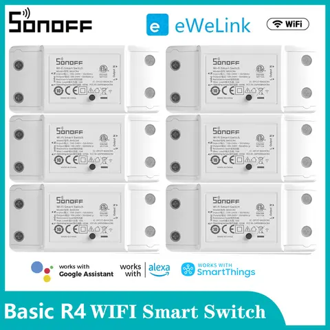 SONOFF Basic R4 WiFi DIY Interruptor Smart Switch Remote Controller Smart Home EWeLink APP Control Work with Alexa Google Home