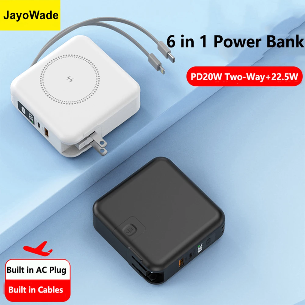10000mah New Powerbank With Cable AC Plug Magsafe Power Bank 22.5W Fast Charging Portable Charger for iPhone 16 Samsung Xiaomi
10000mah New Powerbank With Cable AC Plug Magsafe Power Bank 22.5W Fast Charging Portable Charger for iPhone 16 Samsung Xiaomi