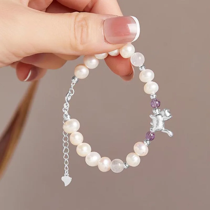 Fashion Silver Color Pearl Bracelet for Women Girls Simple White Cat Design Adjustable Chain Exquisite Jewelry Gift
Fashion Silver Color Pearl Bracelet for Women Girls Simple White Cat Design Adjustable Chain Exquisite Jewelry Gift