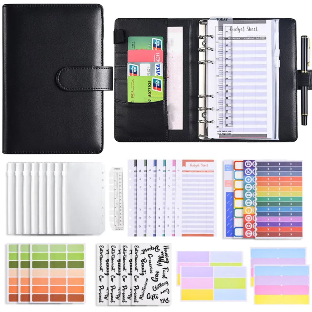 A6 Cash Budget Ledger Magnetic button Macaron Color Loose-leaf Notebook with Index Tags Coil Diary Notepad PU Leather Folder
A6 Cash Budget Ledger Magnetic button Macaron Color Loose-leaf Notebook with Index Tags Coil Diary Notepad PU Leather Folder