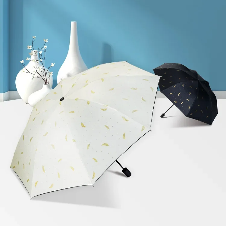 Umbrellas Manual Bronzing Feather Printed for Women Adult Portable Water Resistant Three-folding Sunny and Rainy Umbrella 97cm
Umbrellas Manual Bronzing Feather Printed for Women Adult Portable Water Resistant Three-folding Sunny and Rainy Umbrella 97cm