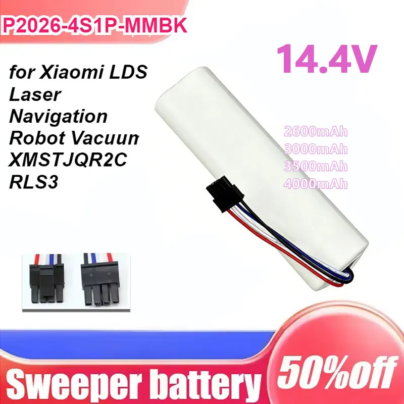 14.4V Battery for Xiaomi Mijia 2C Vacuum Mop Robot XMSTJQR2C P2026-4S1P-MMBK Replacement Battery for Xiaomi Trouver Robot
14.4V Battery for Xiaomi Mijia 2C Vacuum Mop Robot XMSTJQR2C P2026-4S1P-MMBK Replacement Battery for Xiaomi Trouver Robot