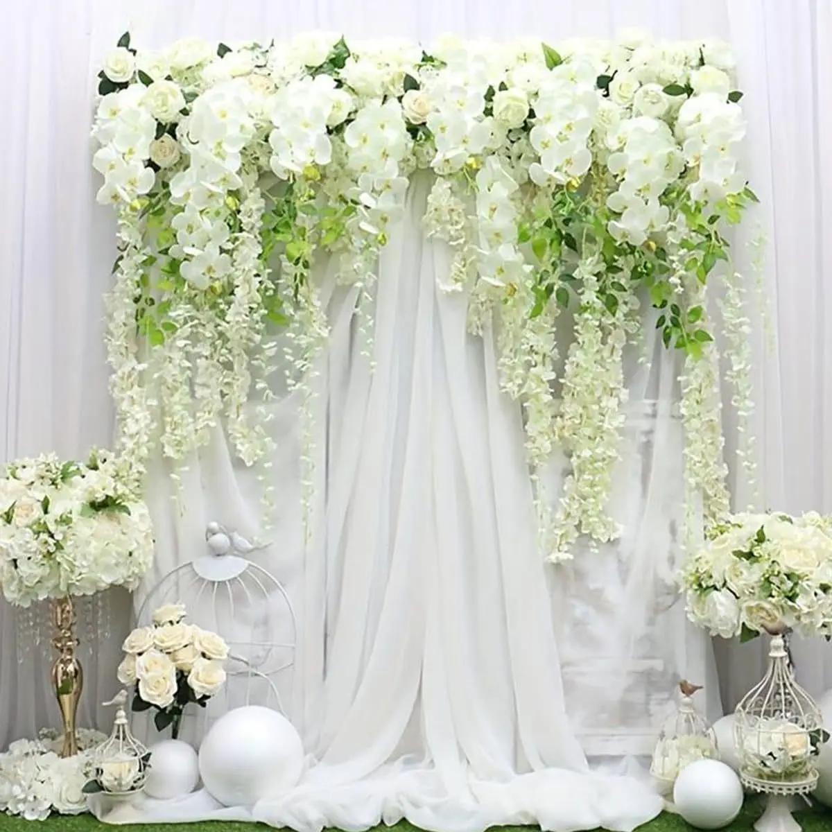 12 pcs Simulation wisteria flower ceiling wedding encryption flower fake flower living room decoration park hotel set
12 pcs Simulation wisteria flower ceiling wedding encryption flower fake flower living room decoration park hotel set