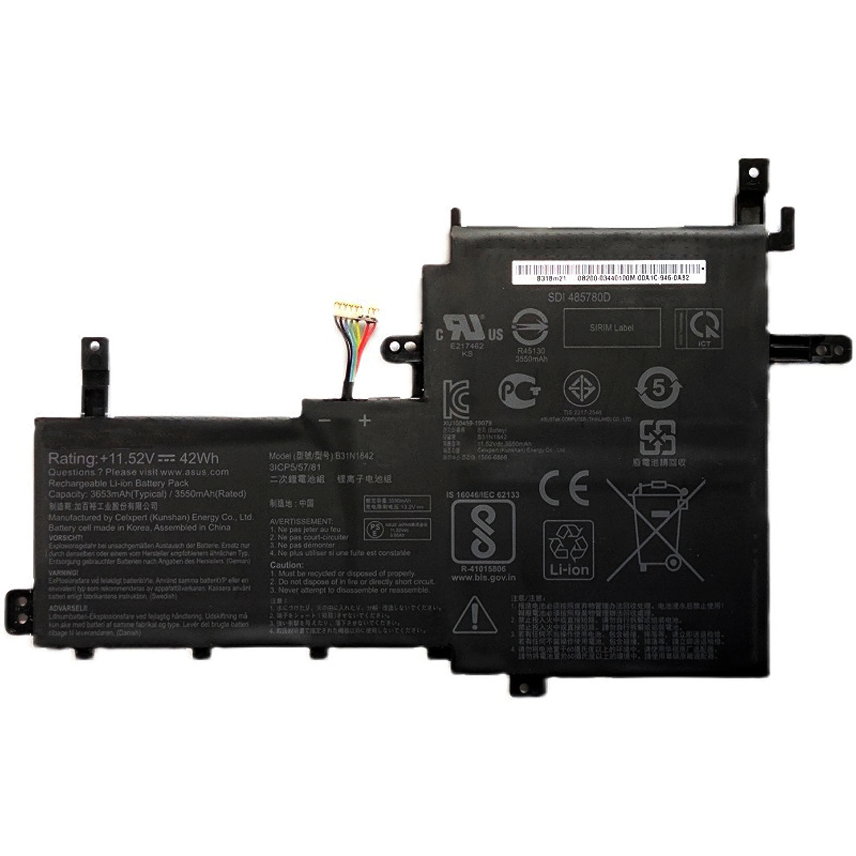 Genuine Original B31N1842 Battery For Asus Vivobook S15 S530FA S531FL Vivobook 15 K513 M513 S513 K531FA X531FL S530FA
Genuine Original B31N1842 Battery For Asus Vivobook S15 S530FA S531FL Vivobook 15 K513 M513 S513 K531FA X531FL S530FA