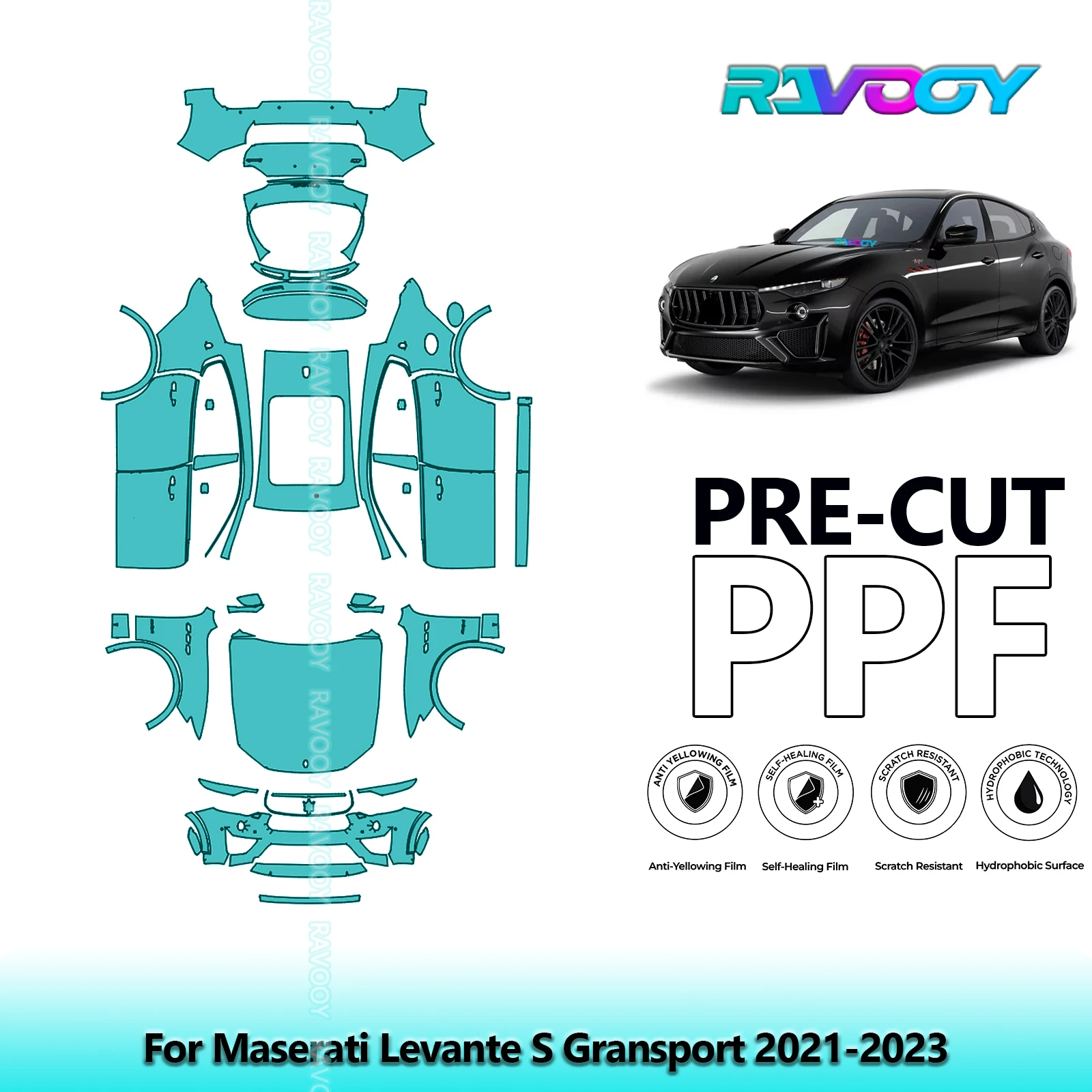 8.5Mil Precut PPF Paint Protection Film Full Vehicle For Maserati Levante S Gransport 2021-2023
8.5Mil Precut PPF Paint Protection Film Full Vehicle For Maserati Levante S Gransport 2021-2023