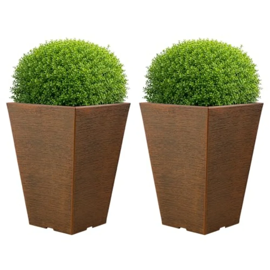 Large Outdoor Planters 2-Pack - 13.75-Inch Tall Plastic Planters for Patio, Entryway, or Front Porch Decor - Bronze Color, Weat
Large Outdoor Planters 2-Pack - 13.75-Inch Tall Plastic Planters for Patio, Entryway, or Front Porch Decor - Bronze Color, Weat