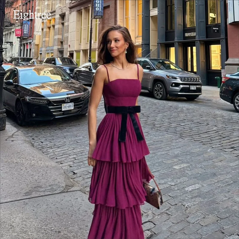 Eightree фиолетовое платье трапециевидной формы на тонких бретельках для выпускного вечера с черным бантом, многоуровневое вечернее платье длиной до пола, вечернее платье 2026 по индивидуальному заказу
Eightree фиолетовое платье трапециевидной формы на тонких бретельках для выпускного вечера с черным бантом, многоуровневое вечернее платье длиной до пола, вечернее платье 2026 по индивидуальному заказу