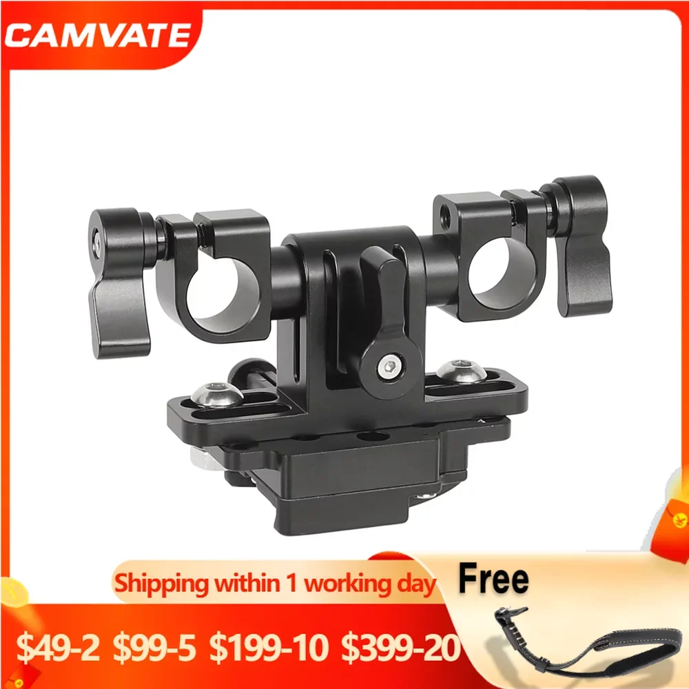 CAMVATE Adjustable 15mm Dual Clamp With 360°Swivel Rod Adapter &V Lock Female Quick Release Adapter For DSLR Camera Power Supply 
CAMVATE Adjustable 15mm Dual Clamp With 360°Swivel Rod Adapter &V Lock Female Quick Release Adapter For DSLR Camera Power Supply