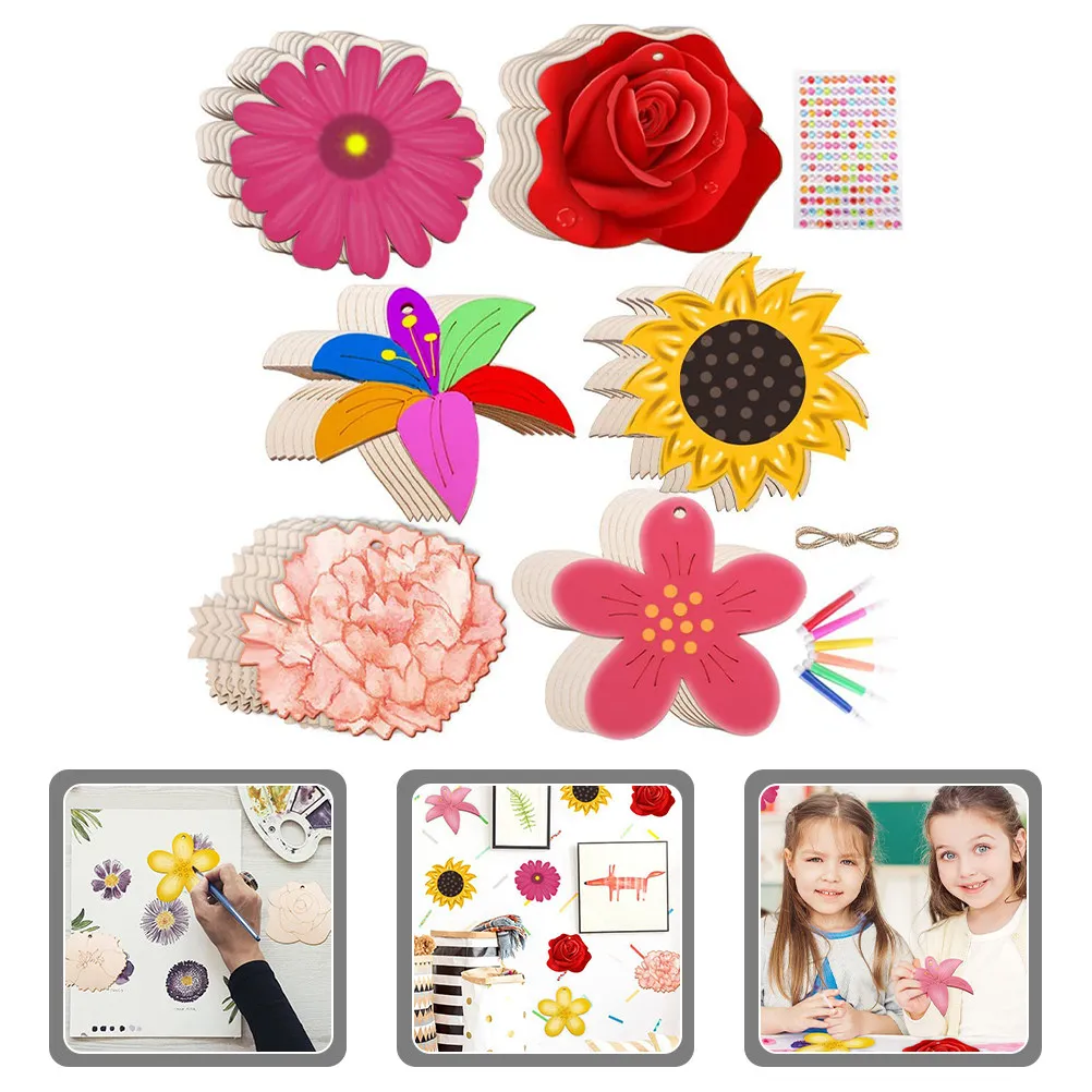 1Set Flower Shape Wooden Slices DIY Painting Craft Kit Blank Wood Cutouts for 's Handmade Decoration Table Bookshelf
1Set Flower Shape Wooden Slices DIY Painting Craft Kit Blank Wood Cutouts for 's Handmade Decoration Table Bookshelf