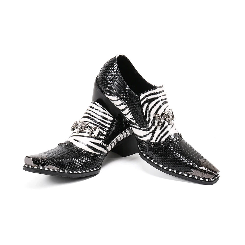 Fashion Black White Stripes Men Genuine Leather Shoes Plus Size Pointed Toe Business Office Formal Shoes Male Party Dress Shoes
Fashion Black White Stripes Men Genuine Leather Shoes Plus Size Pointed Toe Business Office Formal Shoes Male Party Dress Shoes