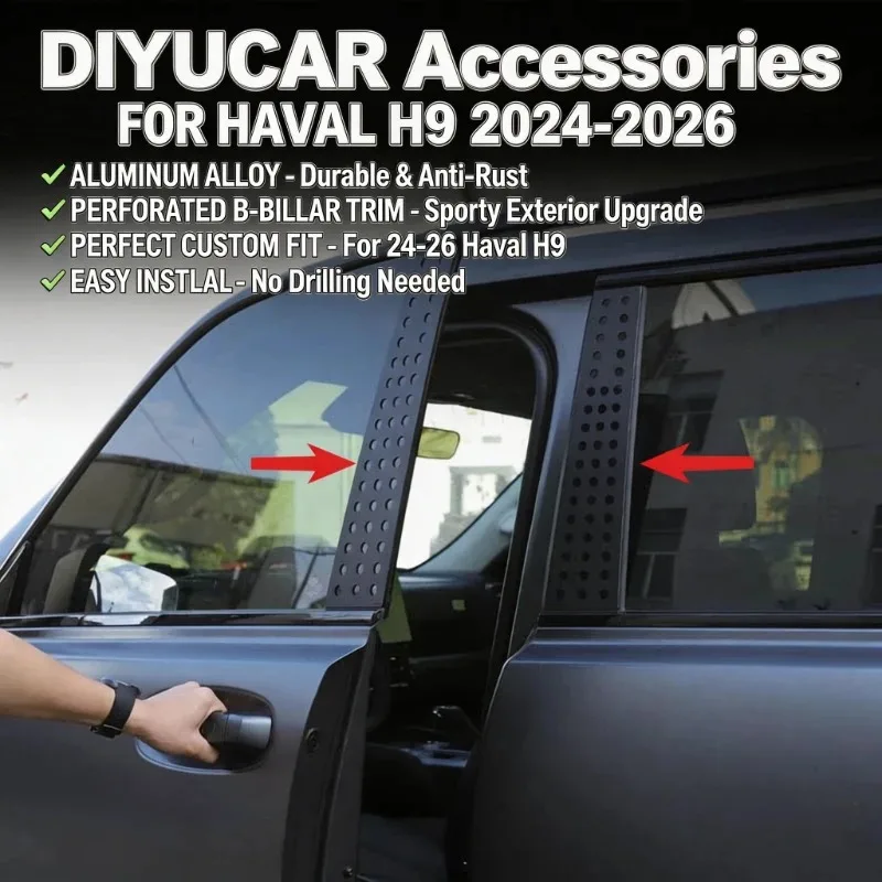 For Great Wall GWM Haval H9 2024 2025 2026 Car Side Window Center Pillar Column Cover Trim Sticker Exterior Accessories
For Great Wall GWM Haval H9 2024 2025 2026 Car Side Window Center Pillar Column Cover Trim Sticker Exterior Accessories