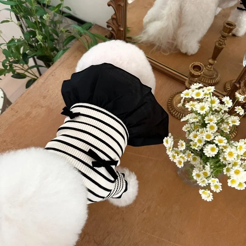 Pet Spring Bow Clothing Shirt Collar Strap Fashion Flying Sleeve Striped Dog Fashion Puppy Dress Teddy for Small Dog Clothes
Pet Spring Bow Clothing Shirt Collar Strap Fashion Flying Sleeve Striped Dog Fashion Puppy Dress Teddy for Small Dog Clothes