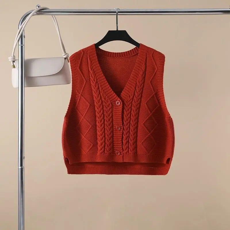 Anti-pilling Sweater Vest Women Loose Autumn and Winter Sleeveless Sweater Short Layered Wool Vest Top
Anti-pilling Sweater Vest Women Loose Autumn and Winter Sleeveless Sweater Short Layered Wool Vest Top