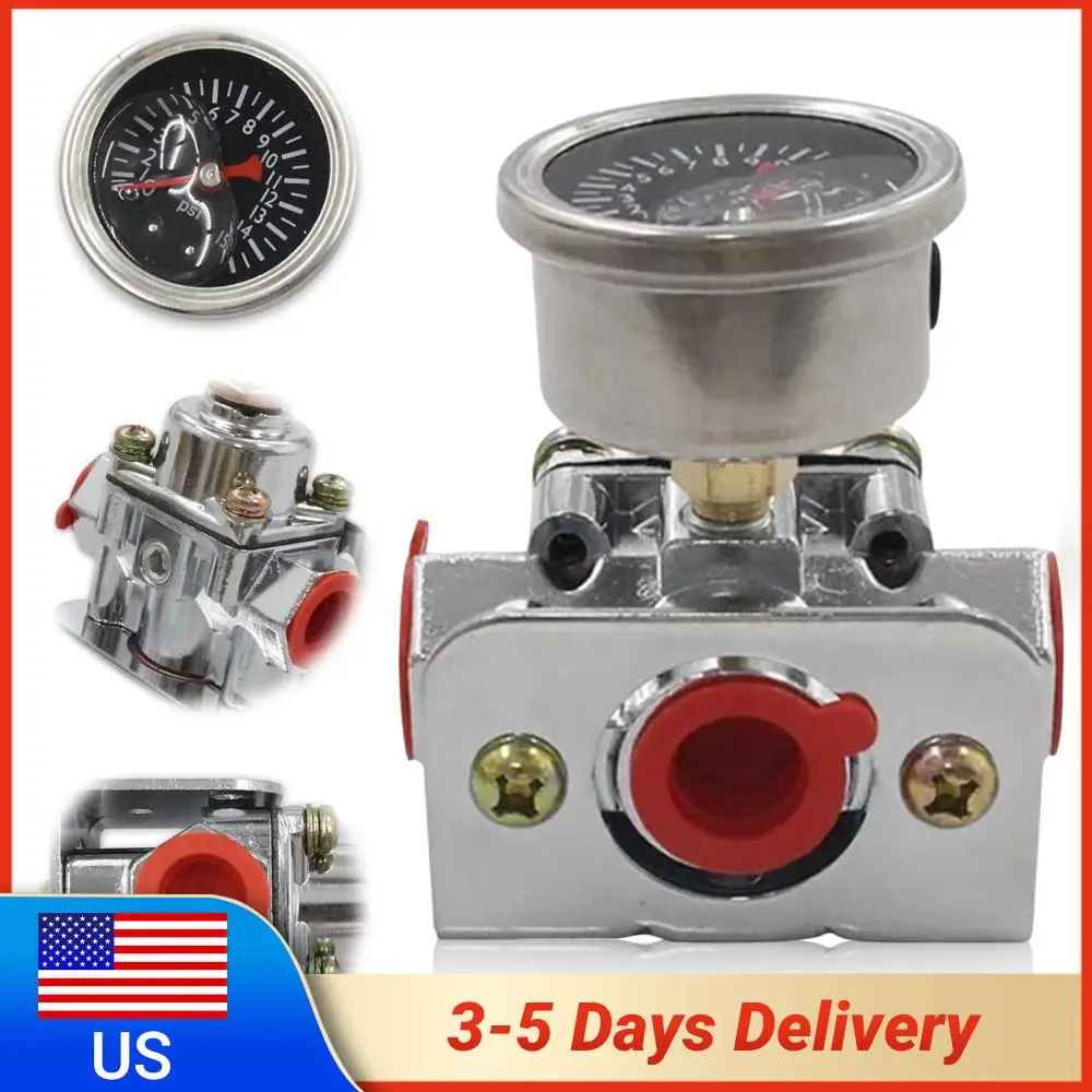Fuel Pressure Regulator with Gauge Low Fuel Pressure Regulator Zinc Alloy Replacement for Carburetor Carb 1-4 PSI 12-804
Fuel Pressure Regulator with Gauge Low Fuel Pressure Regulator Zinc Alloy Replacement for Carburetor Carb 1-4 PSI 12-804