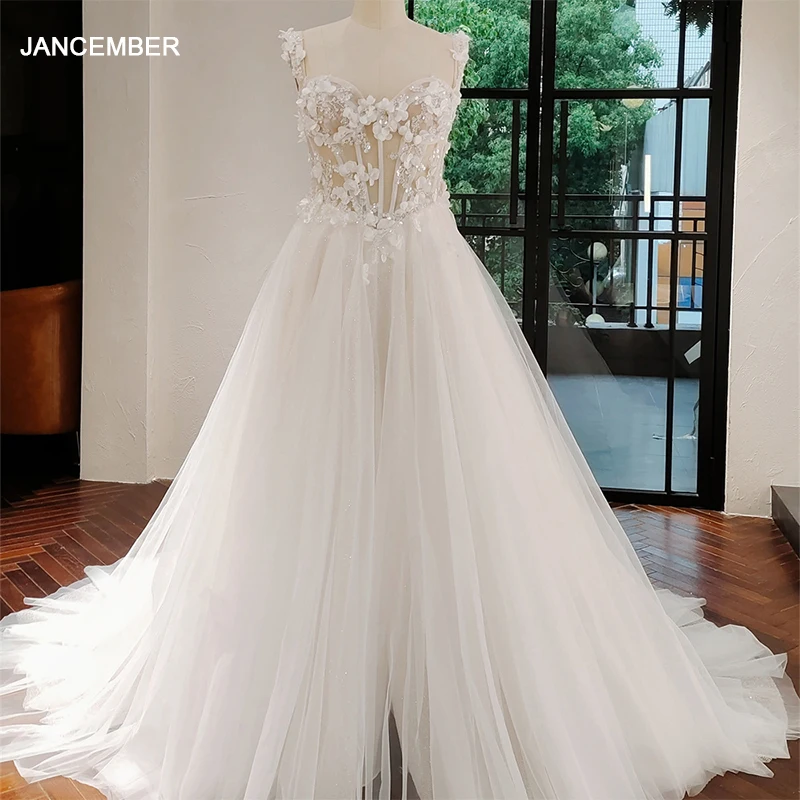 Classic Wedding Gowns for Women Tulle Scoop Neck A-line Appliques Sleeveless Court Train Robe De Mariee Customised QW02055
Classic Wedding Gowns for Women Tulle Scoop Neck A-line Appliques Sleeveless Court Train Robe De Mariee Customised QW02055