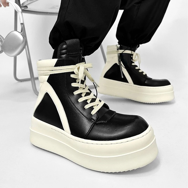 Korean style men casual punk rock platform boots genuine leather shoes designer cowboy platform boot handsome street ankle botas
Korean style men casual punk rock platform boots genuine leather shoes designer cowboy platform boot handsome street ankle botas