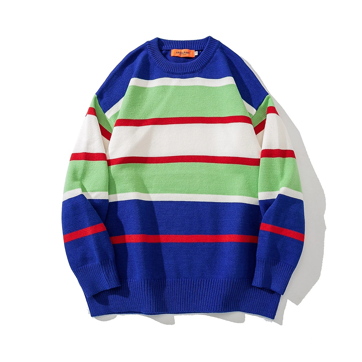 American Retro Oversized Contrasting Striped Knitted Sweater Men's Women's Casual Round Neck Patchwork Pullover Sweater Big Size
American Retro Oversized Contrasting Striped Knitted Sweater Men's Women's Casual Round Neck Patchwork Pullover Sweater Big Size