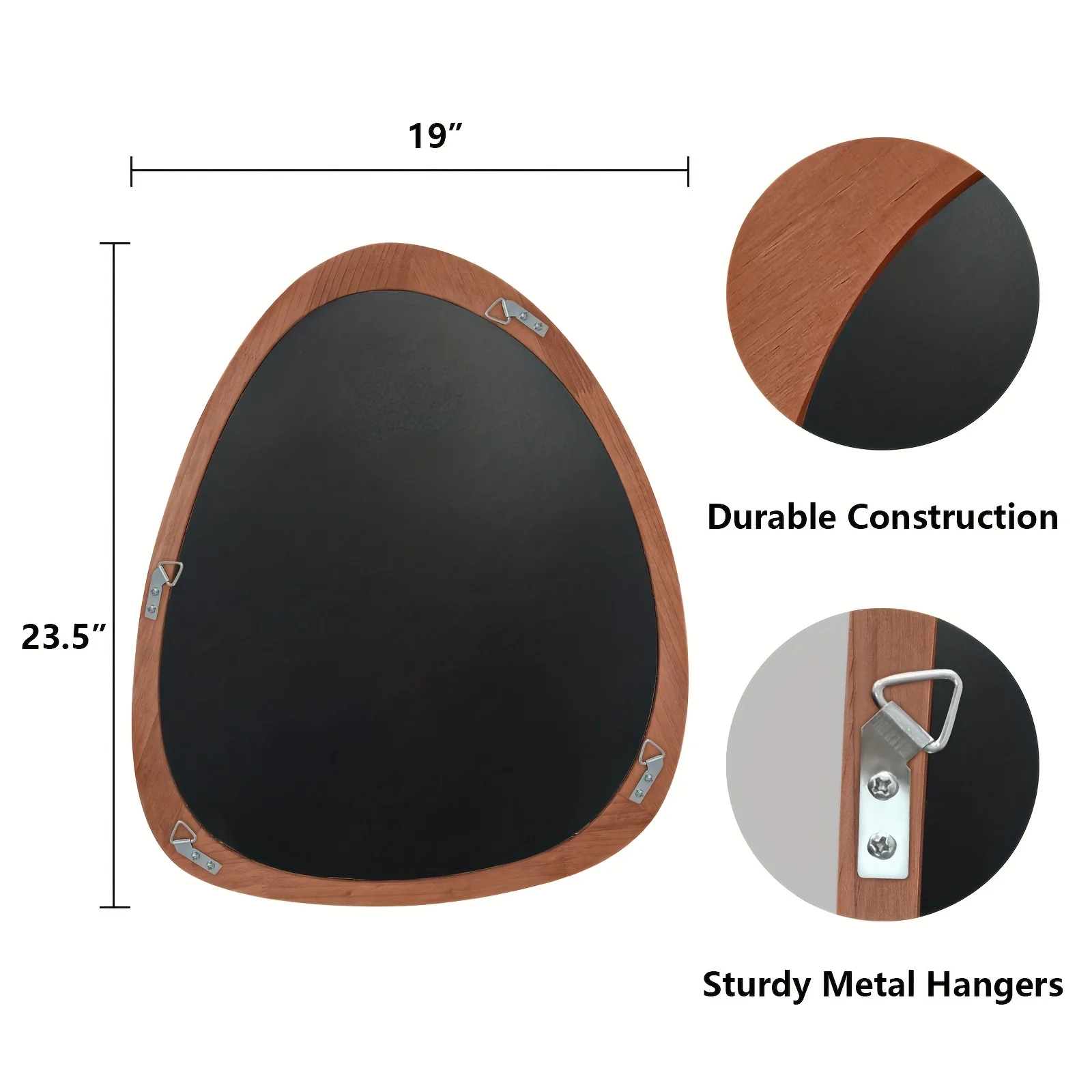 Asymmetrical Irregular Wall Mirror - Walnut Wood Frame 23.5"x19" Decorative Modern Mirror for Bathroom, Bedroom, Living Room, Entryway - Wall-Mounted Home Decor, Decorative Wall Mirror, Stylish Reflection, Natural Grain Texture, Elegant Appearance, Durabl
Asymmetrical Irregular Wall Mirror - Walnut Wood Frame 23.5"x19" Decorative Modern Mirror for Bathroom, Bedroom, Living Room, Entryway - Wall-Mounted Home Decor, Decorative Wall Mirror, Stylish Reflection, Natural Grain Texture, Elegant Appearance, Durabl