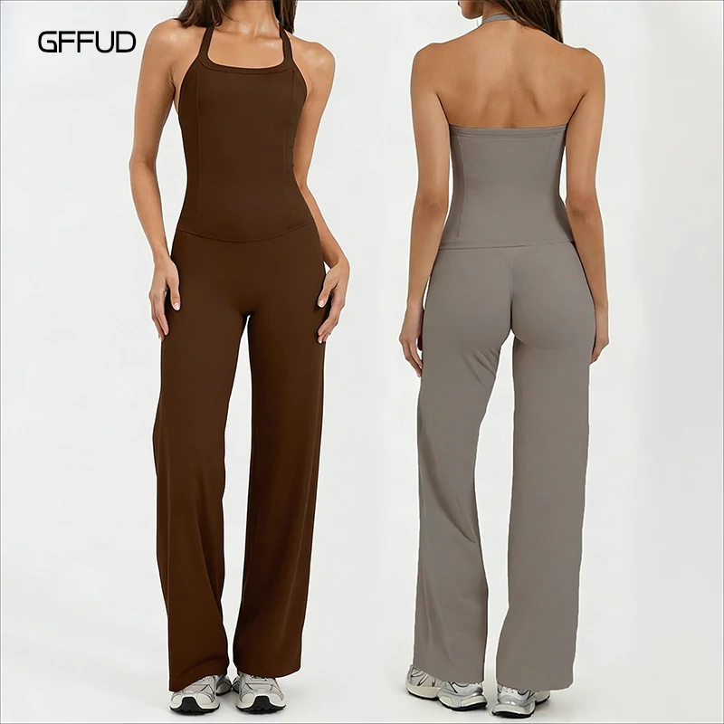 Women Sexy Halter Neck Backless Workout Tank Top Quick Dry Racerback Crop Top + High Waisted Yoga Straight Leg Pants 2 Piece Set
Women Sexy Halter Neck Backless Workout Tank Top Quick Dry Racerback Crop Top + High Waisted Yoga Straight Leg Pants 2 Piece Set