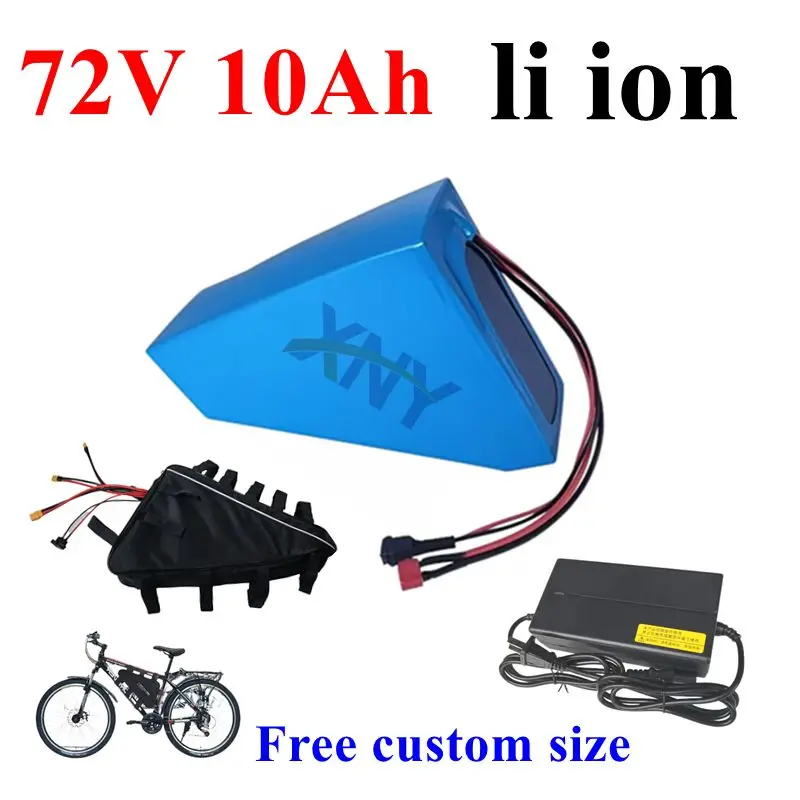 72V 10ah lithium ion Triangle battery 72V li ion 18650 BMS for 1500w 2000w Motorcyle scooter E bike bicycle + 2A Charger + bag
72V 10ah lithium ion Triangle battery 72V li ion 18650 BMS for 1500w 2000w Motorcyle scooter E bike bicycle + 2A Charger + bag
