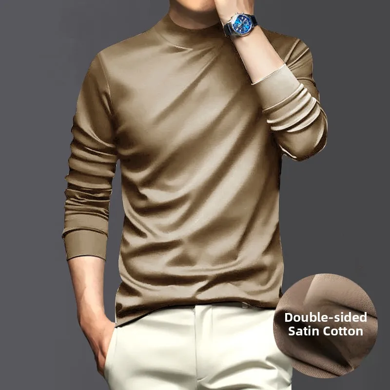 High-End Long Sleeve Liquid Ammonia Silk Cotton Half High Collar Men's T-Shirt Spring Autumn Pure Color Skin-friendly Anti-st...
High-End Long Sleeve Liquid Ammonia Silk Cotton Half High Collar Men's T-Shirt Spring Autumn Pure Color Skin-friendly Anti-st...
