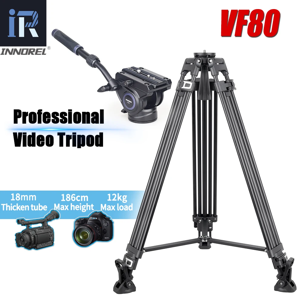 INNOREL VF80 Professional Heavy Video Aluminum Tripod 186cm Hydraulic Fluid Head F80 For DSLR Camera Camcorder Slider 12kg Load
INNOREL VF80 Professional Heavy Video Aluminum Tripod 186cm Hydraulic Fluid Head F80 For DSLR Camera Camcorder Slider 12kg Load