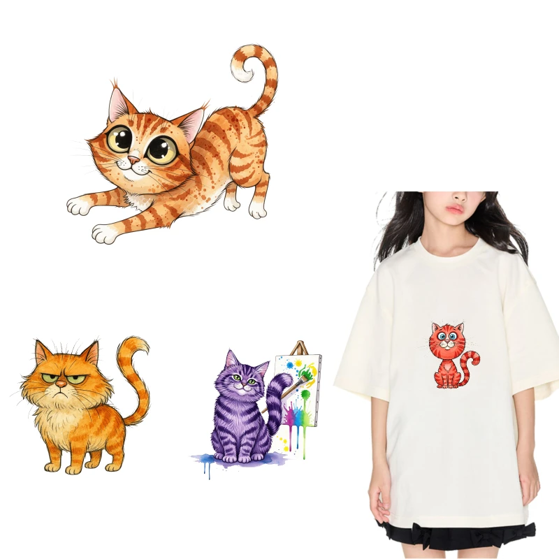2PCS Cute Cat Art Print Design iron on patches DTF Patches for clothes Iron-on transfers for clothing heat transfer sticker
2PCS Cute Cat Art Print Design iron on patches DTF Patches for clothes Iron-on transfers for clothing heat transfer sticker