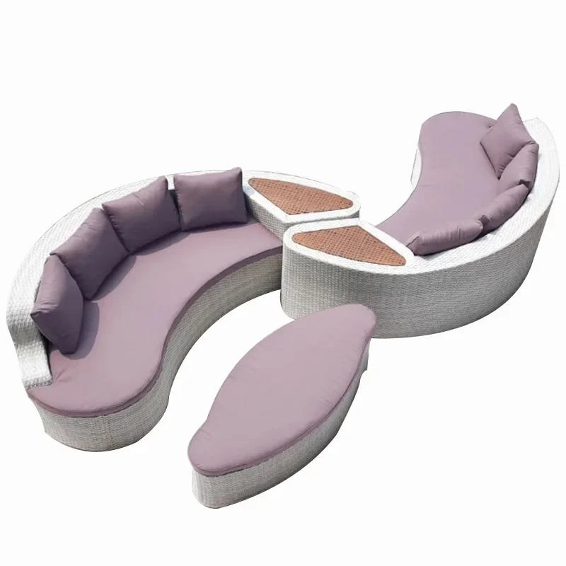 Outdoor rattan sofa casual bed balcony sun room splicing arc blue, holiday beach sofa
Outdoor rattan sofa casual bed balcony sun room splicing arc blue, holiday beach sofa