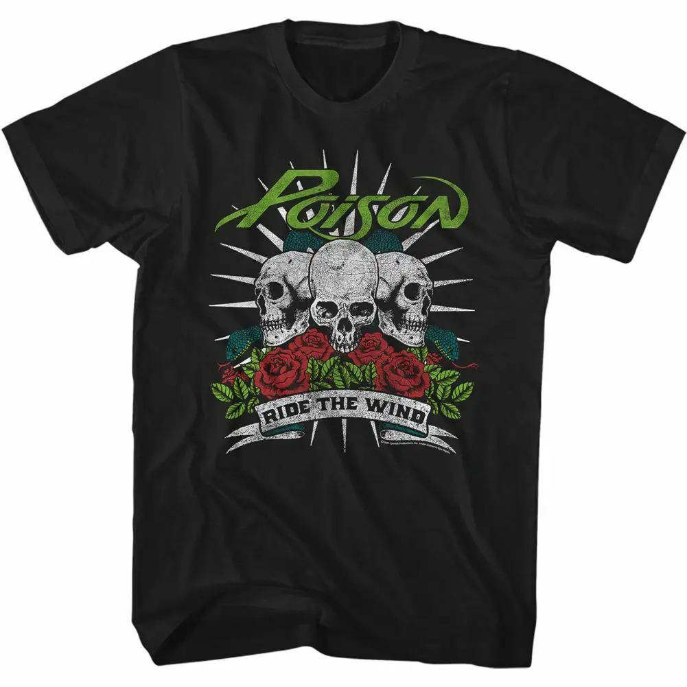 Черная футболка для взрослых Poison Ride The Wind, мужская одежда, топы с короткими рукавами
Черная футболка для взрослых Poison Ride The Wind, мужская одежда, топы с короткими рукавами