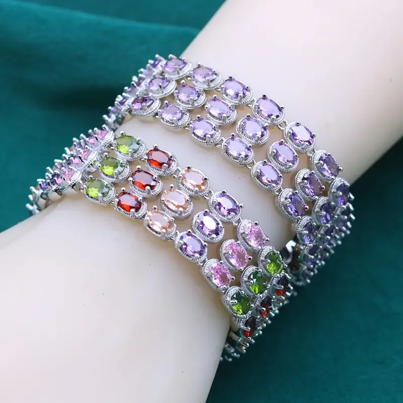 Luxurious Vintage-Style Colorful Cubic Zirconia Tennis Bracelet - Elegant, Versatile Accessory for Daily Wear, Parties, Wedding
Luxurious Vintage-Style Colorful Cubic Zirconia Tennis Bracelet - Elegant, Versatile Accessory for Daily Wear, Parties, Wedding