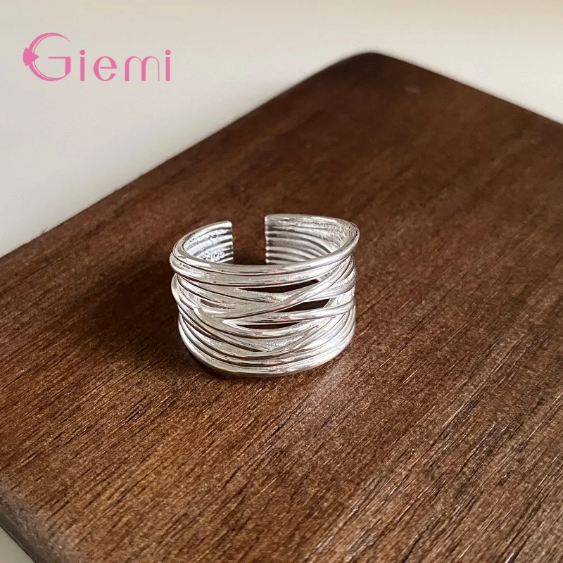 Geometric Irregular Layered Opening Rings Punk 925 Sterling Silver Adjustable Finger Ring for Women Girls Party Jewelry Gift
Geometric Irregular Layered Opening Rings Punk 925 Sterling Silver Adjustable Finger Ring for Women Girls Party Jewelry Gift