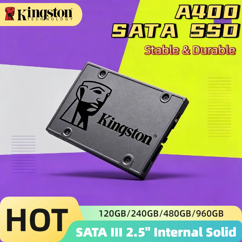 SATA III 2.5 Inch Kingston A400 Internal SSD 960GB 480GB 240GB 120GB Solid State Drive for Laptop Desktop PC Pro Unit
SATA III 2.5 Inch Kingston A400 Internal SSD 960GB 480GB 240GB 120GB Solid State Drive for Laptop Desktop PC Pro Unit
