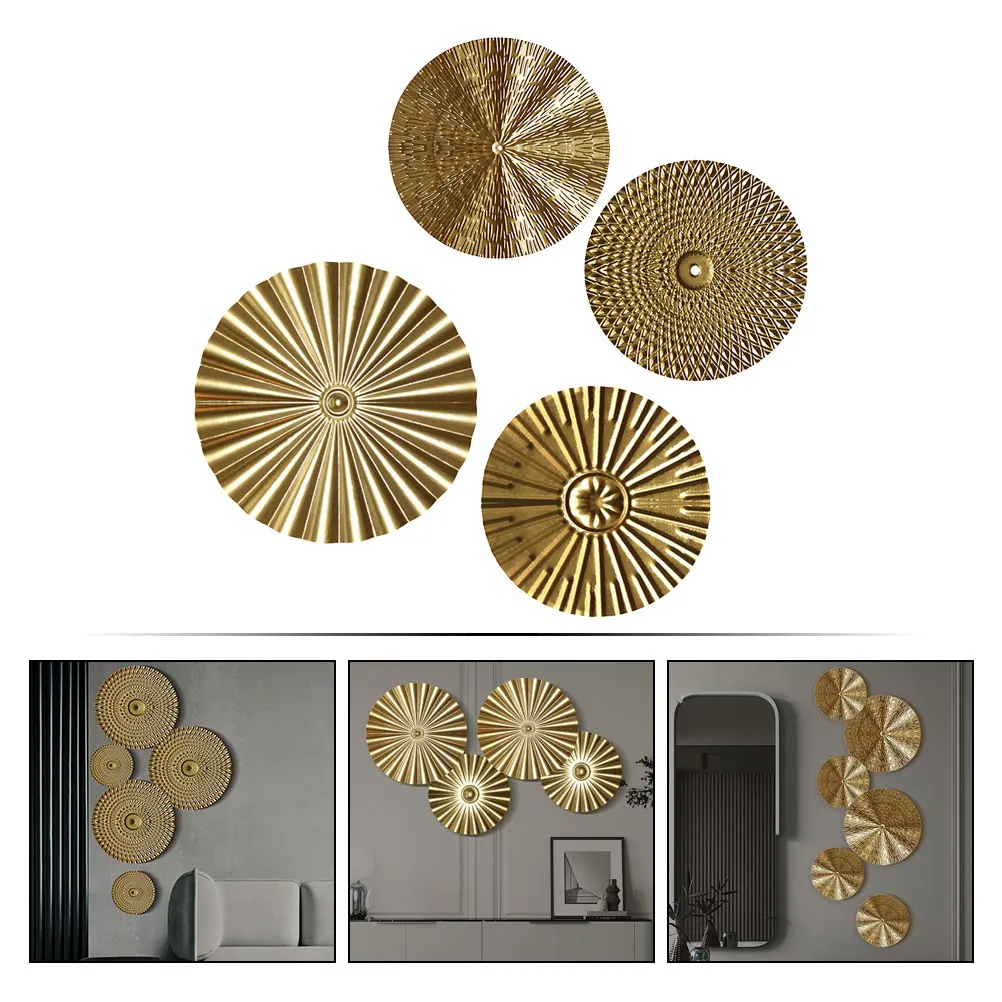 4pcs Metal Decorative Pendents Metal Wall Decor Circular Disc Home Decor Golden Various Sizes Easy Install
4pcs Metal Decorative Pendents Metal Wall Decor Circular Disc Home Decor Golden Various Sizes Easy Install