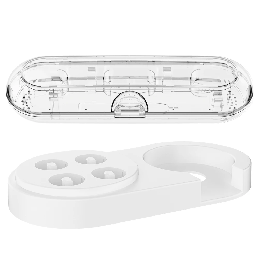 Clear Toothbrush Travel Case and Toothbrush Holder Stand Set Compatible with Oral B and Oral B iO Series Electric Toothbrushes
Clear Toothbrush Travel Case and Toothbrush Holder Stand Set Compatible with Oral B and Oral B iO Series Electric Toothbrushes