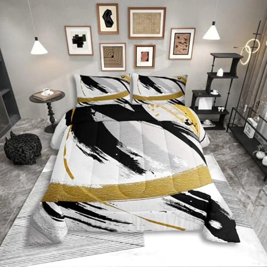 Black Grey Gold Comforter Set Brush Strokes Oil Painting Bedding Set Gradient Abstract Vintage Bedding Comforter Sets Ombre Gra
Black Grey Gold Comforter Set Brush Strokes Oil Painting Bedding Set Gradient Abstract Vintage Bedding Comforter Sets Ombre Gra